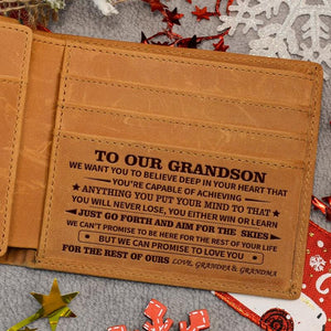 To Our GrandSon - Genuine Premium Leather Card Wallet