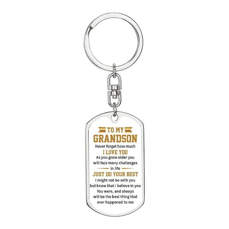 To My GrandSon - Just Do Your Best - Keychain