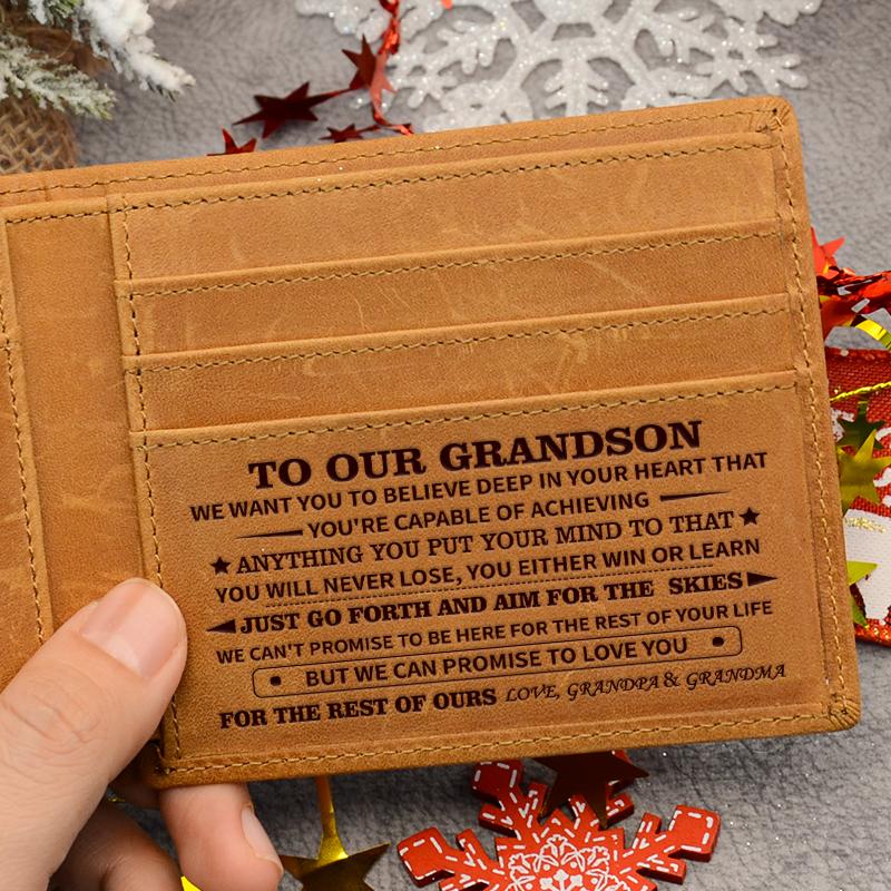 To Our GrandSon - Genuine Premium Leather Card Wallet