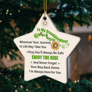 To My Granddaughter-Enjoy the Ride- Wood Ornament