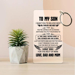 To My Son - You Will Never Lose Keychain and Nigh Light Plaque