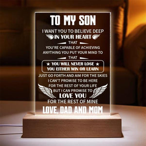 To My Son - You Will Never Lose Keychain and Nigh Light Plaque