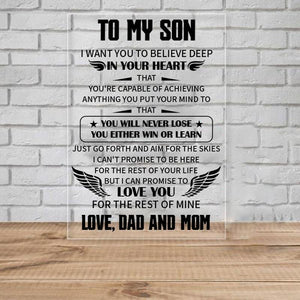 To My Son - You Will Never Lose Keychain and Nigh Light Plaque